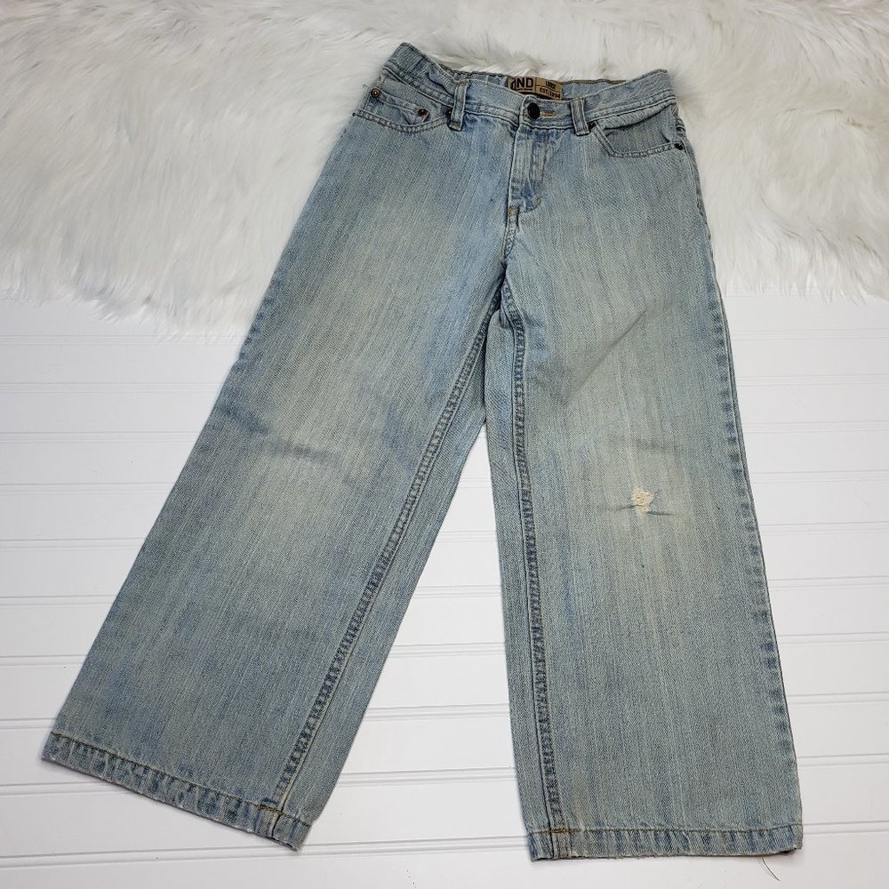 Vintage 90's OND Old Navy Blue Straight Leg Loose Fit Denim Boys 8R Distressed